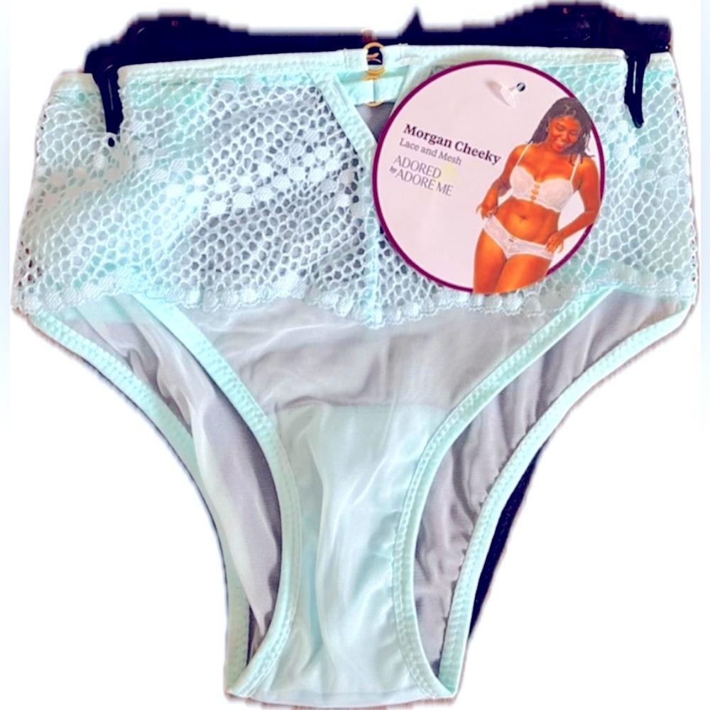 Morgan Cheeky Lace & Mesh 2 pk panties- Adored by Adore me. NWT. Size Small